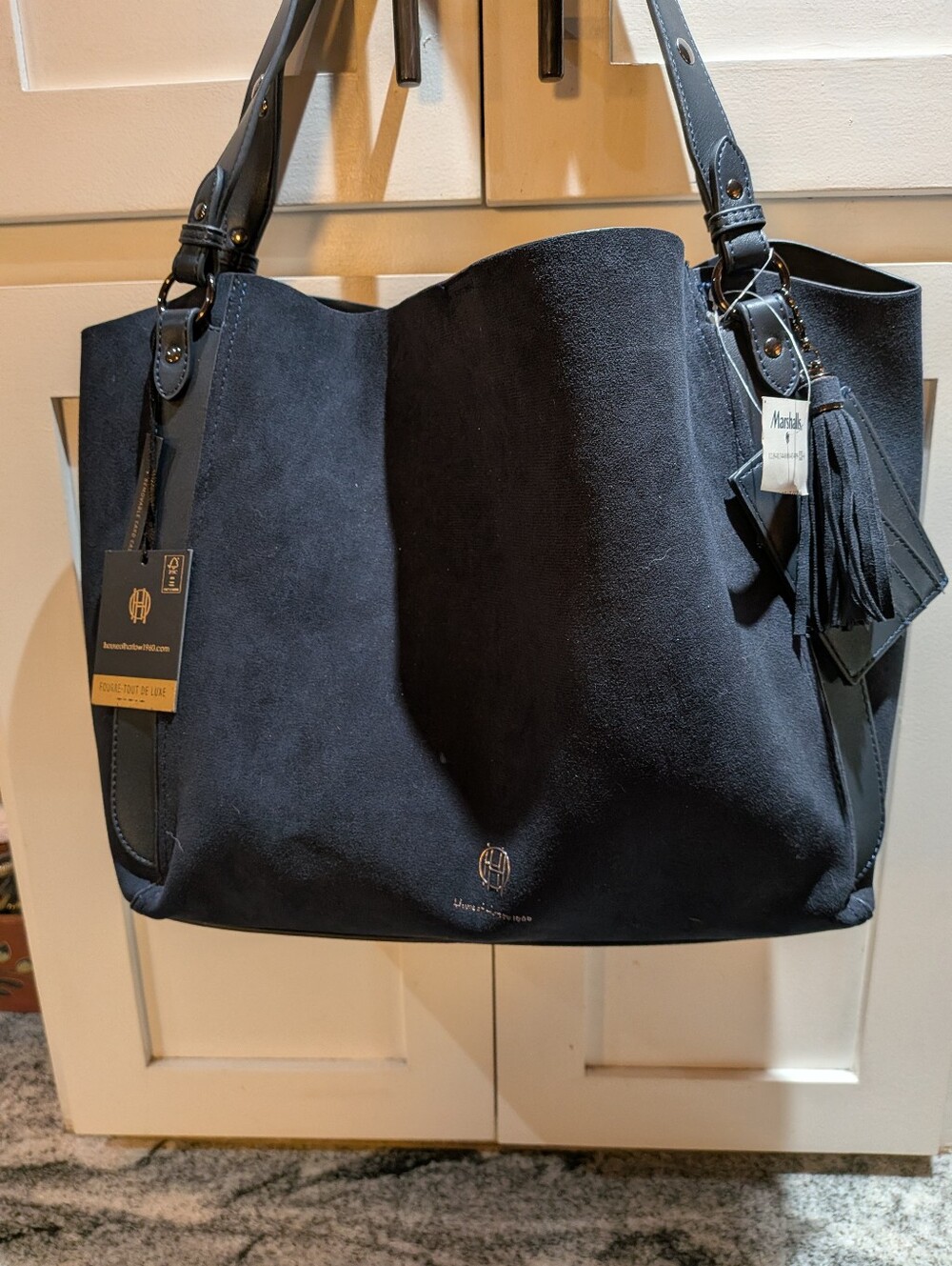 House Of Harlow 1960 NWT Luxe Tote, Shoulder Bag Dark Blue - Picture 12 of 13